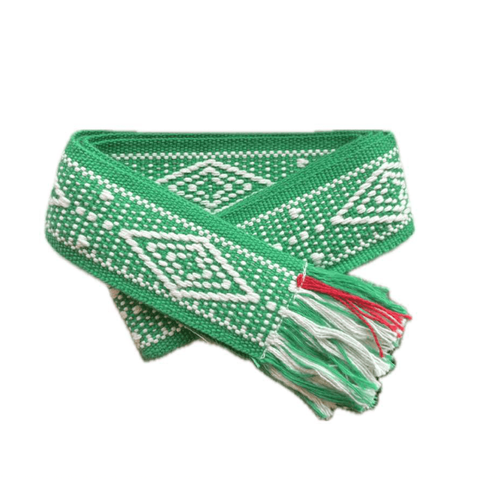 Bands of L.A Green & Natural Print Woven Belt - Belt