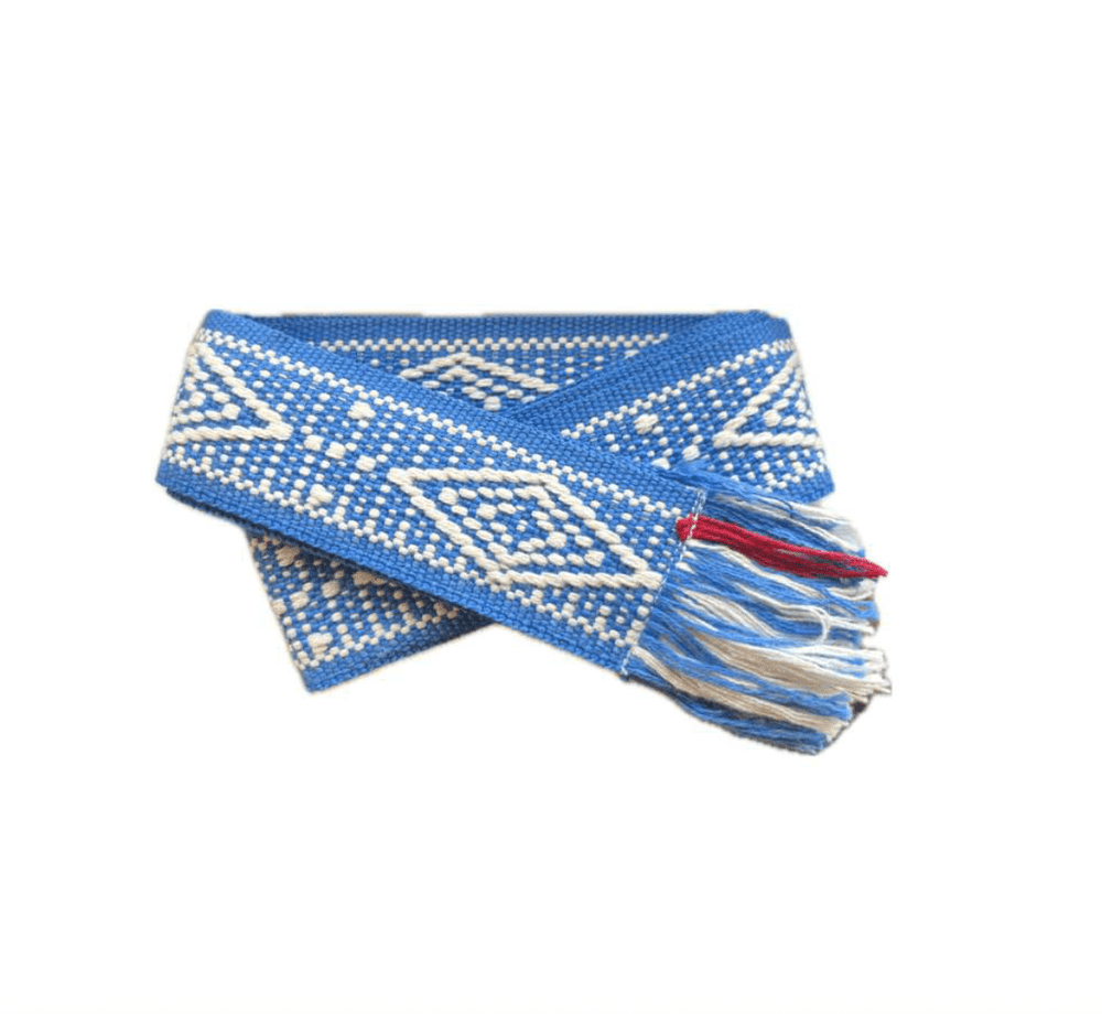 Bands of L.A Sky Blue & Natural Print Woven Belt - Belt