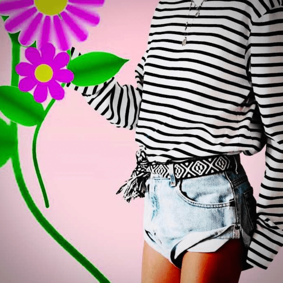 Bands of L.A XXX Black & Natural Woven Belt - Belt