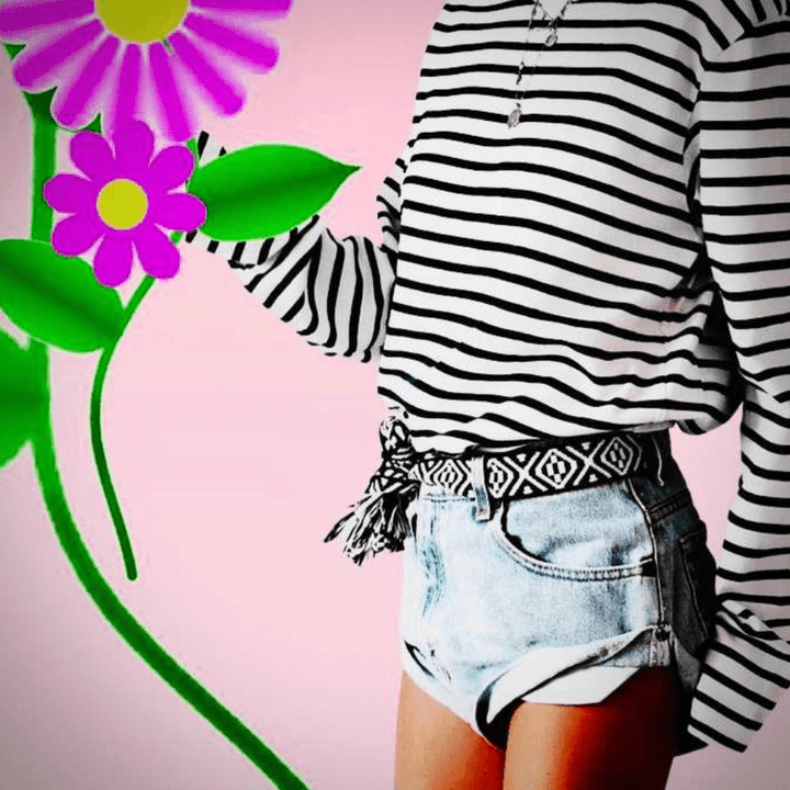 Bands of L.A XXX Black & Natural Woven Belt - Belt