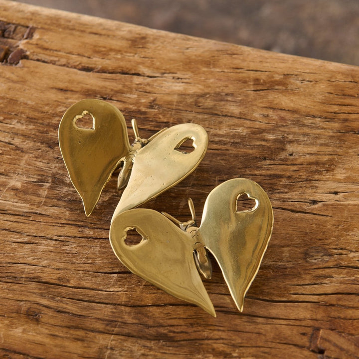 Brass Decor - Butterfly Heart - Brass