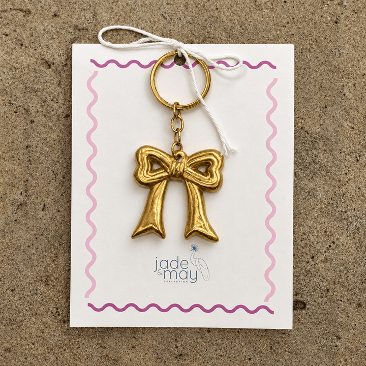 Brass Keyring - Bow-Brass-Jade and May