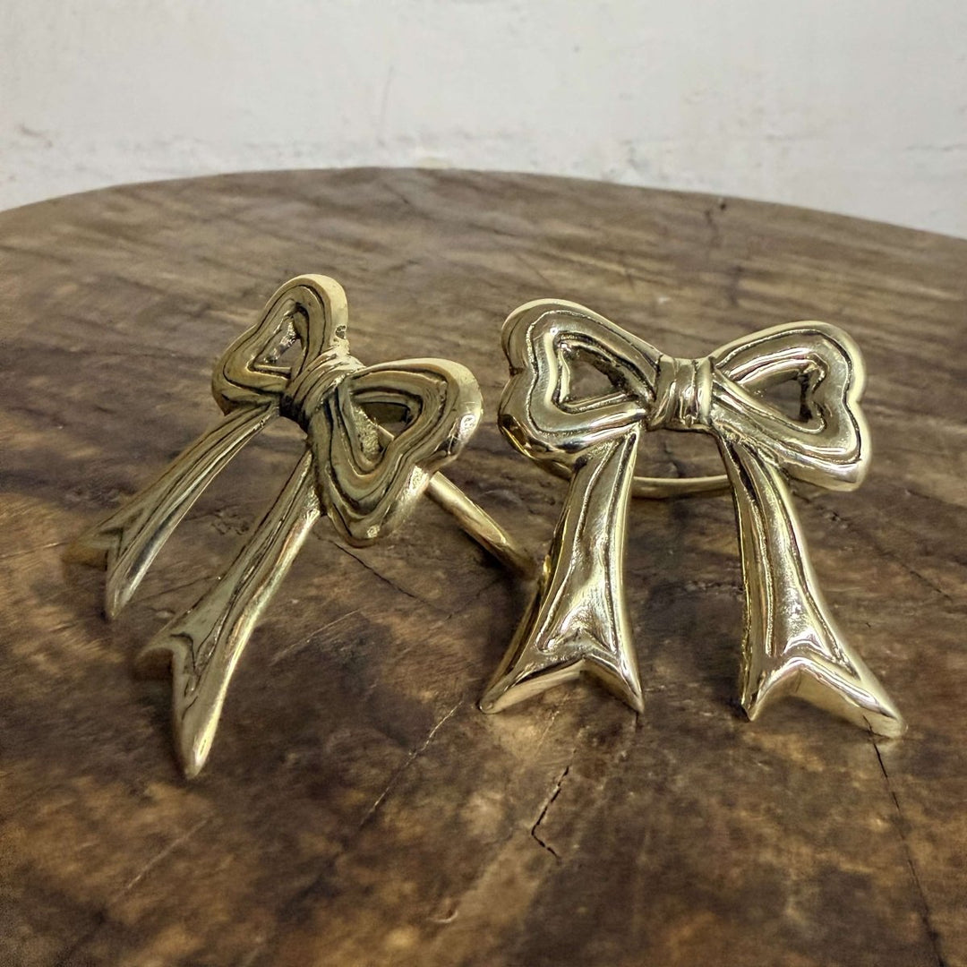 Brass Napkin Ring Bow - Set of 2 - Tableware - Jade and May