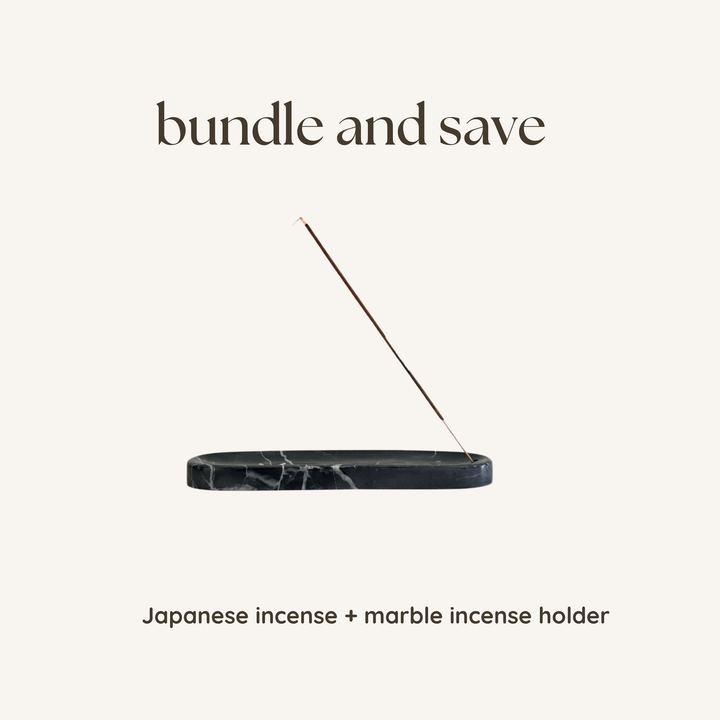 Marble Incense Holder + Japanese Incense Bundle