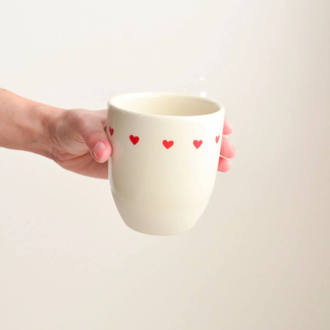 Ceramic Keep Cup - Love Heart | Kim Wallace Ceramics X Studio Partridge - Reusable Coffee Cup - KIm Wallace Ceramics