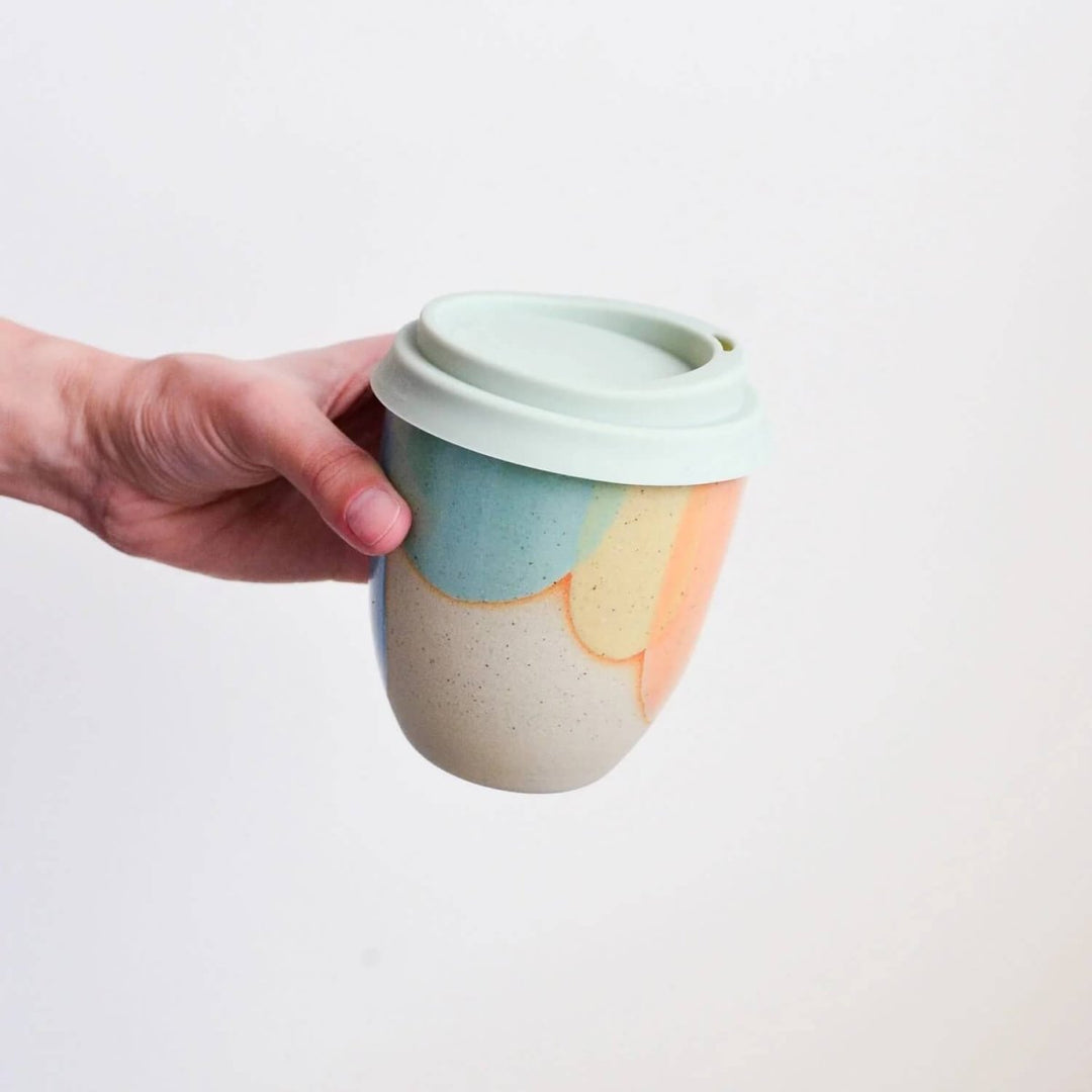 Ceramic Keep Cup - Rainbow | Kim Wallace Ceramics - Reusable Coffee Cup - KIm Wallace Ceramics