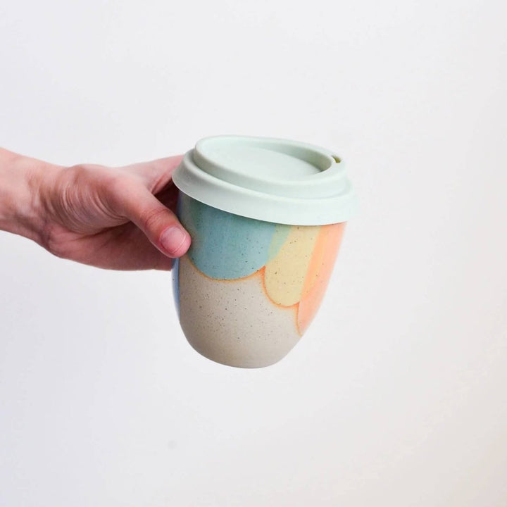 Ceramic Keep Cup - Rainbow | Kim Wallace Ceramics - Reusable Coffee Cup - KIm Wallace Ceramics