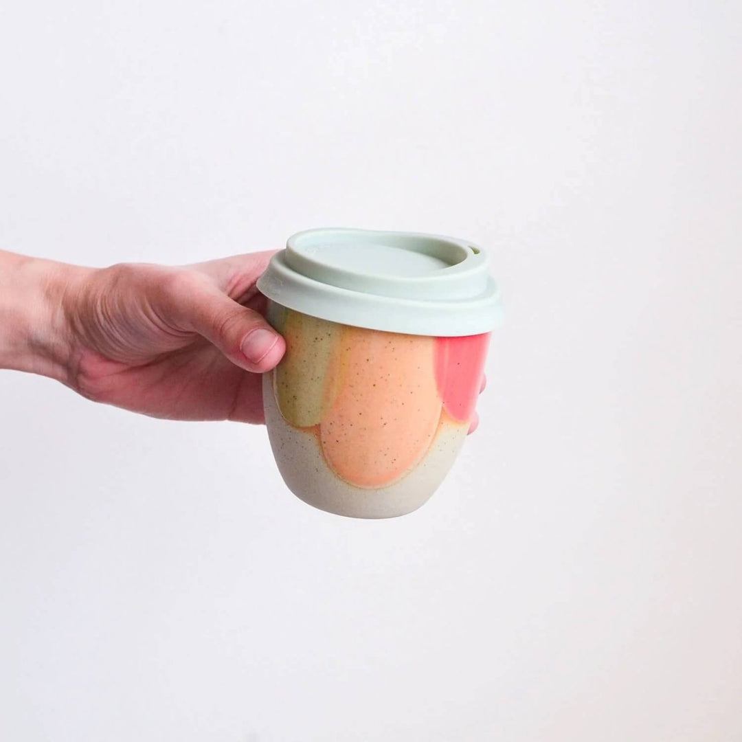 Ceramic Keep Cup - Rainbow | Kim Wallace Ceramics - Reusable Coffee Cup - KIm Wallace Ceramics