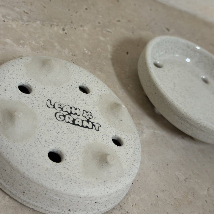 Ceramic Soap Dish with Drainge Holes by Leah Grant Ceramics-Ceramics-Jade and May