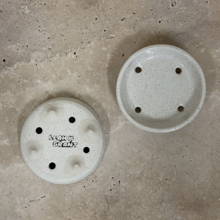 Ceramic Soap Dish with Drainge Holes by Leah Grant Ceramics-Ceramics-Jade and May
