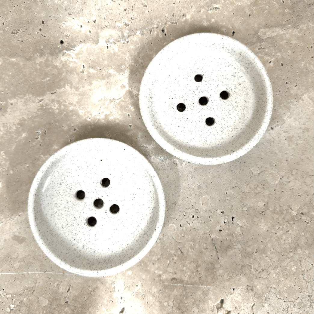 Ceramic Soap Dish with Drainge Holes by Leah Grant Ceramics-Ceramics-Jade and May