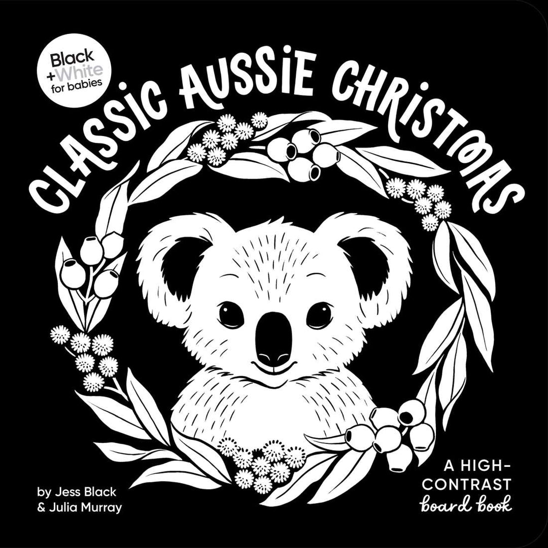 Classic Aussie Christmas | Black & White Contrast Board Book - Kids Books