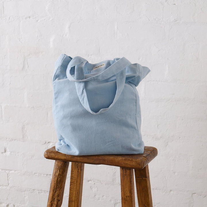 Cord Tote Bag in Baby Blue - Cord Tote Bag