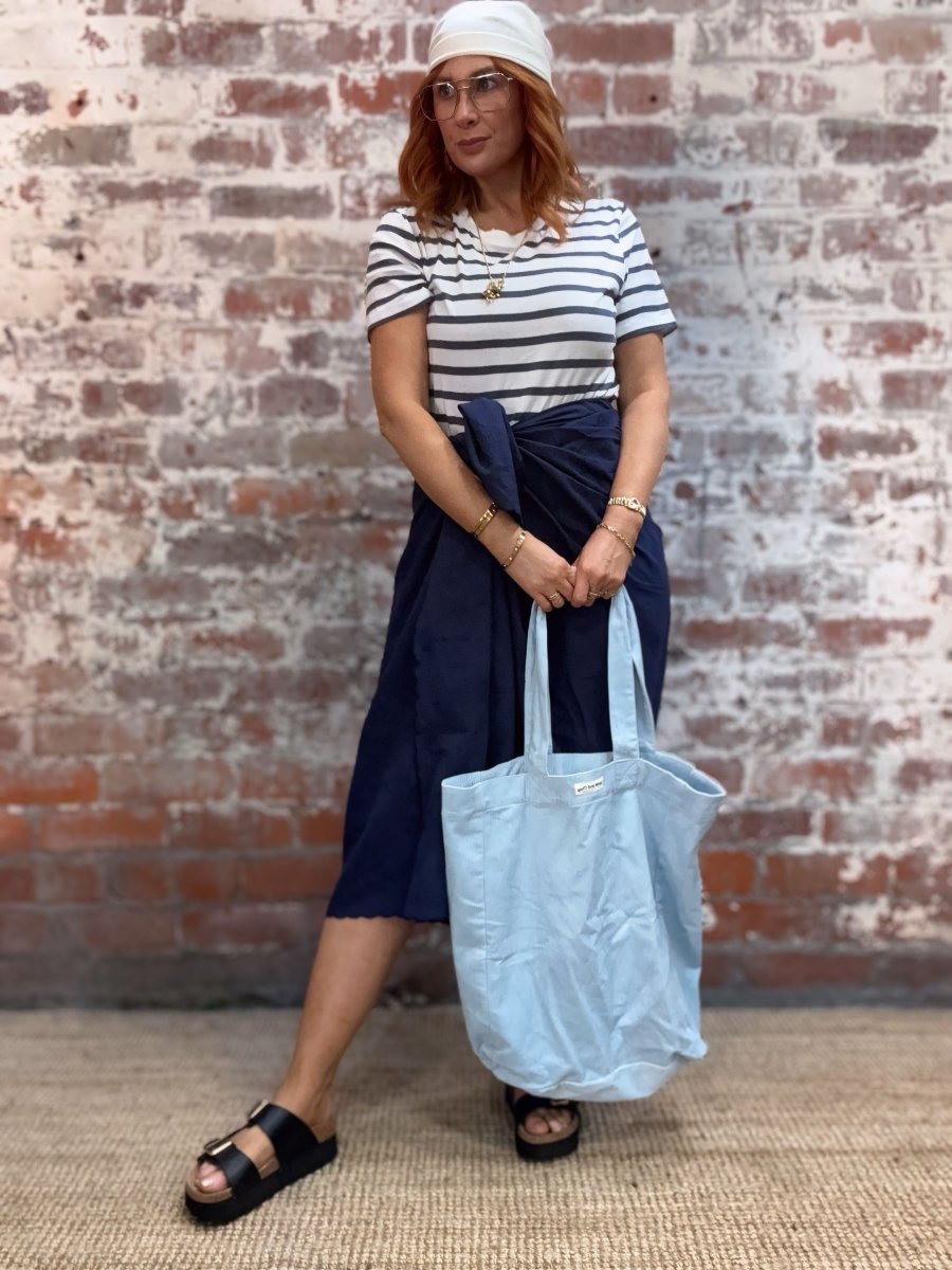 Cord Tote Bag in Baby Blue | For Everyday - Cord Tote Bag