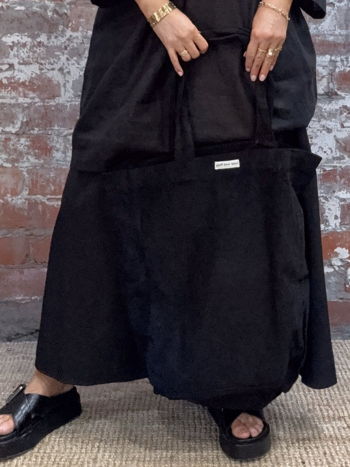 Cord Tote Bag in Black - Cord Tote Bag