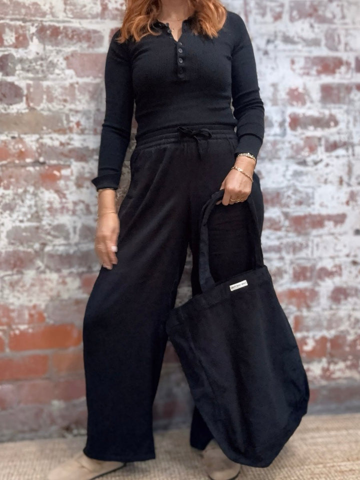 Cord Tote Bag in Black - Cord Tote Bag