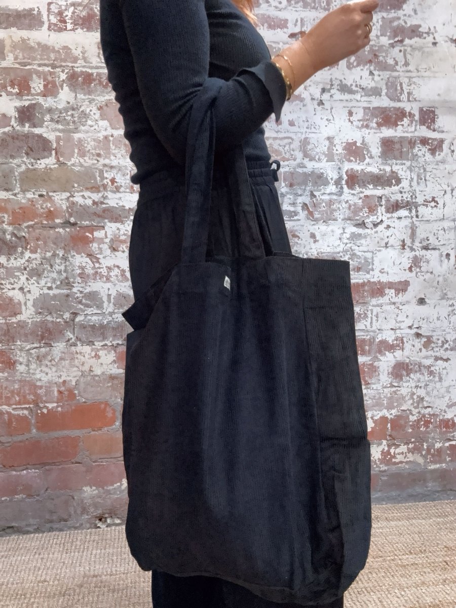 Cord Tote Bag in Black - Cord Tote Bag