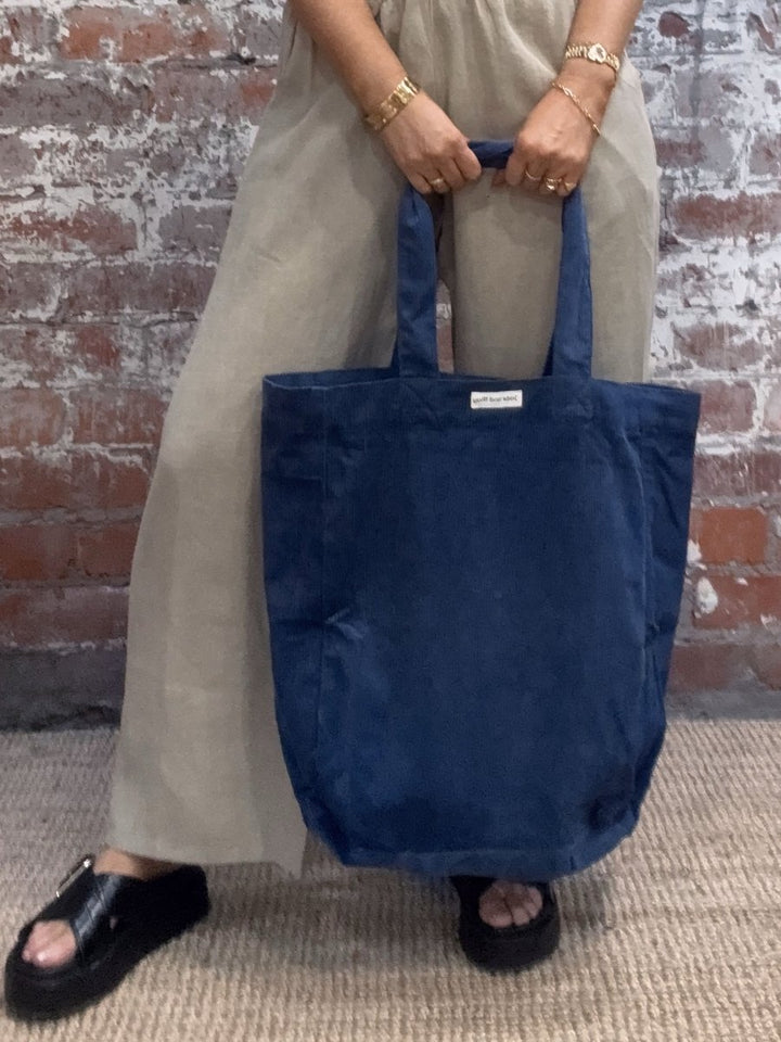 Cord Tote Bag in Blue for Everyday - Tote Bag