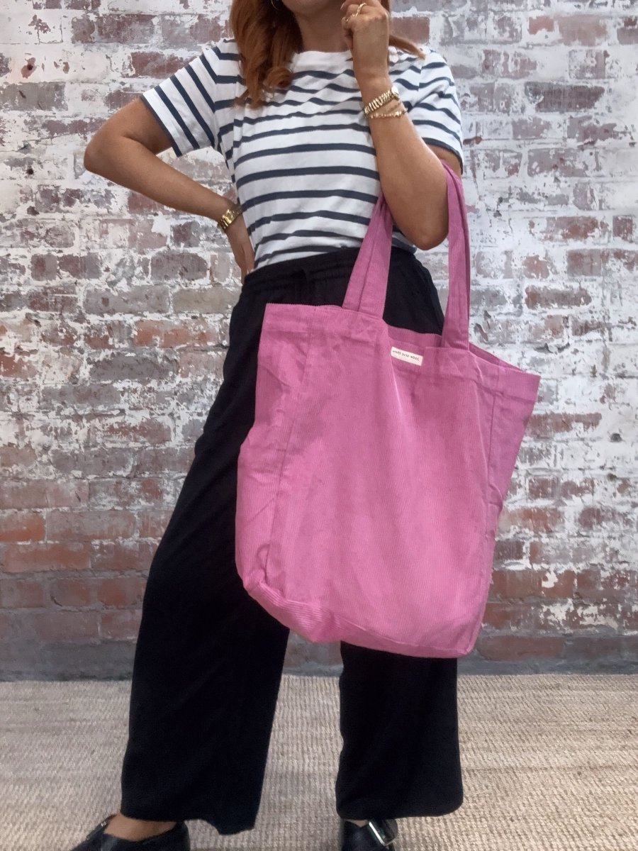 Cord Tote Bag in Fuchsia | An Everyday Essential - Cord Tote Bag