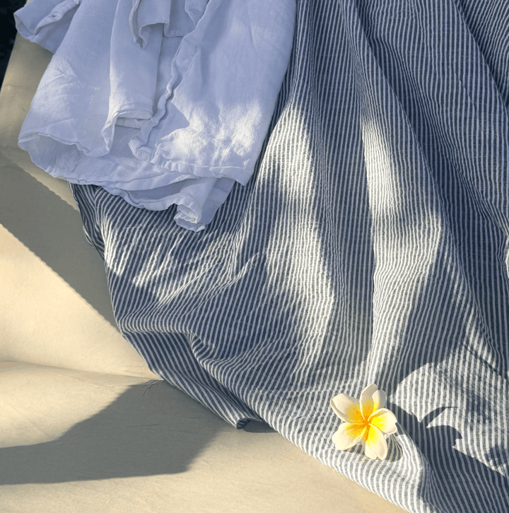 Cotton Sarong in Stripe-Sarong-Jade and May Accessories