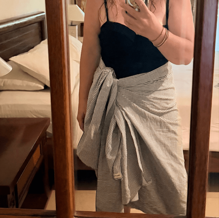 Cotton Sarong in Stripe-Sarong-Jade and May Accessories