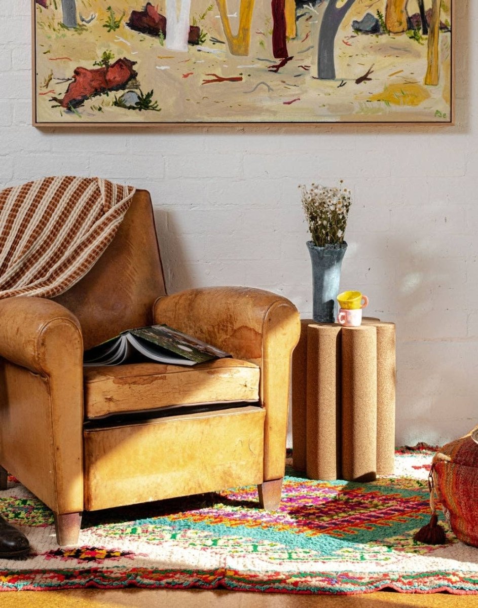 'Daisy' reclaimed cork stool-Big Daisy-Bedside Table-Jade and May
