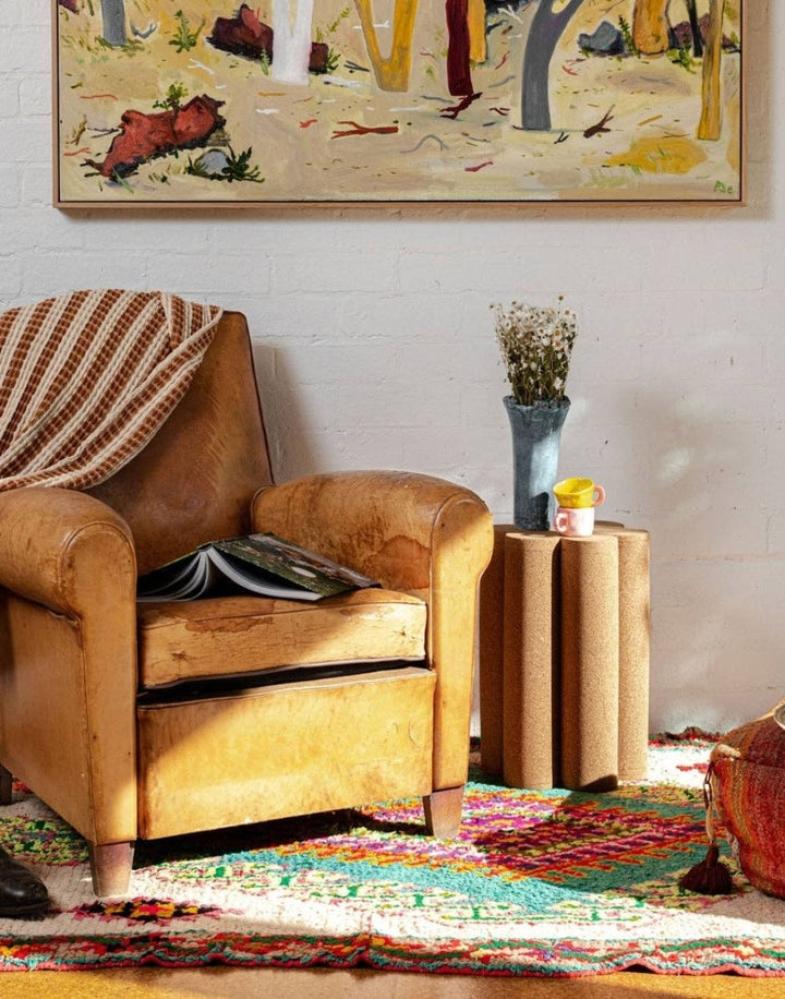 'Daisy' reclaimed cork stool-Big Daisy-Bedside Table-Jade and May