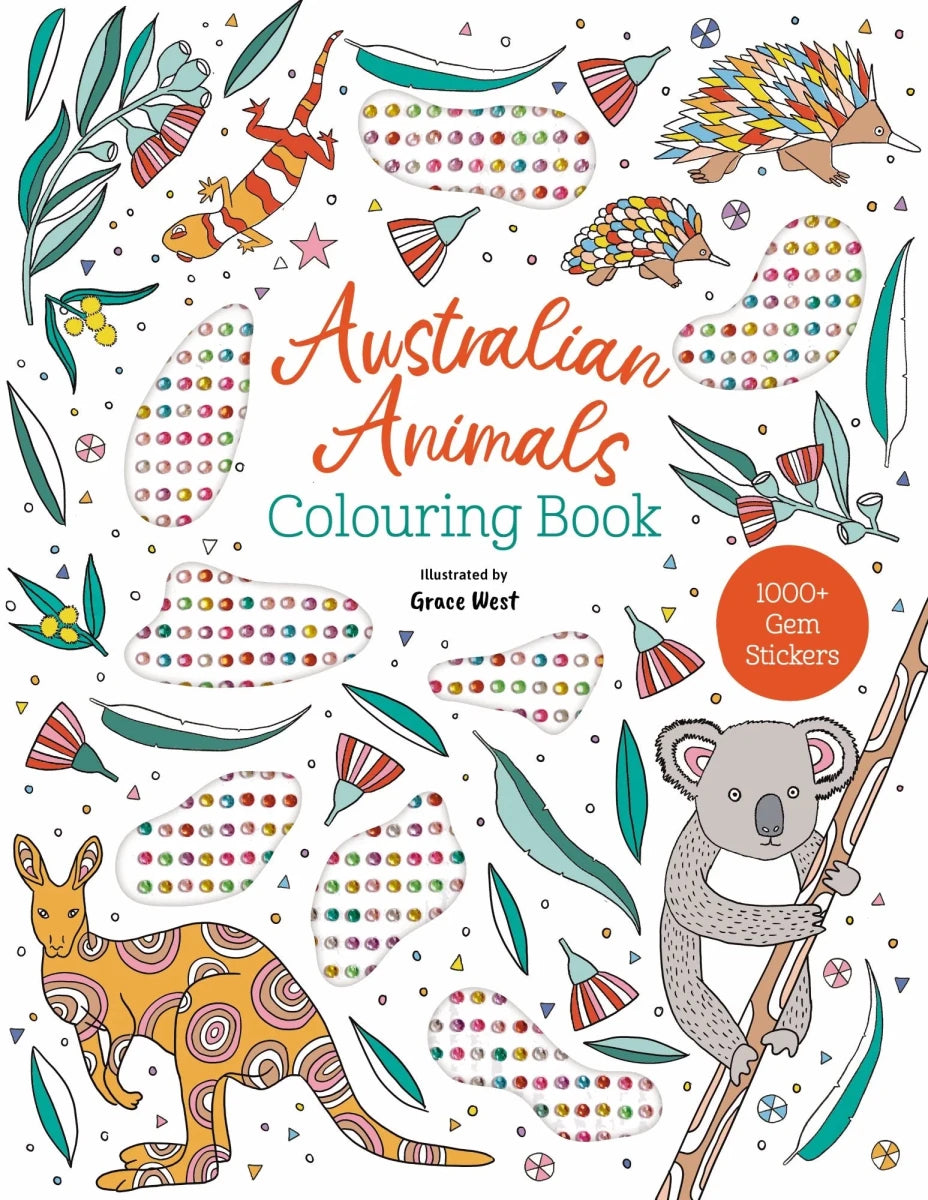 Gem Sticker Colouring Book - Australian Animals-Childrens Books-Book