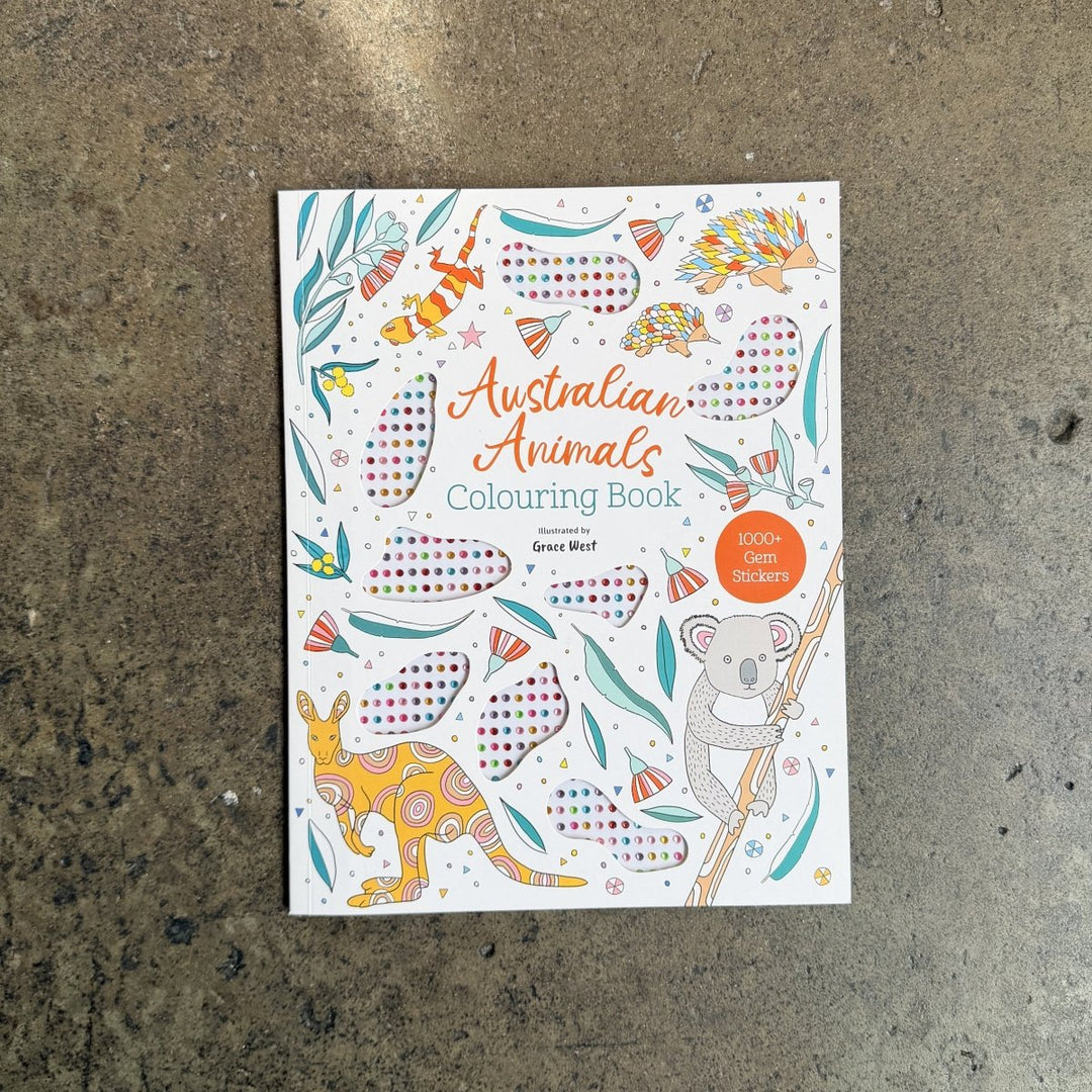 Gem Sticker Colouring Book - Australian Animals-Childrens Books-Book