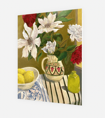Greeting Card - Clematis and Peonies | Australian Artist - Greeting Card