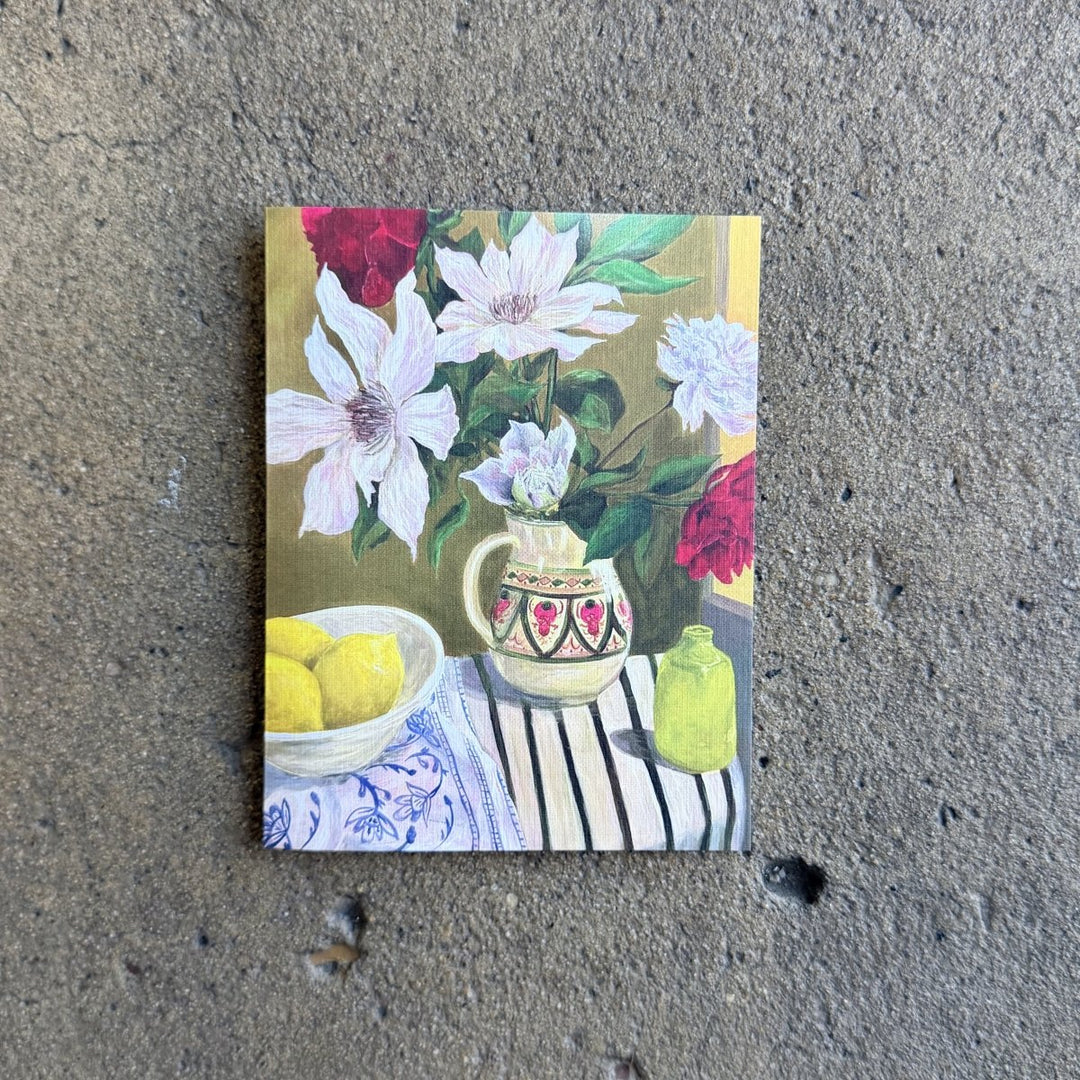 Greeting Card - Clematis and Peonies | Australian Artist-Greeting Card-Art Dove