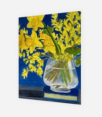 Greeting Card - Daffodils and Blue Book | Australian Artist - Greeting Card