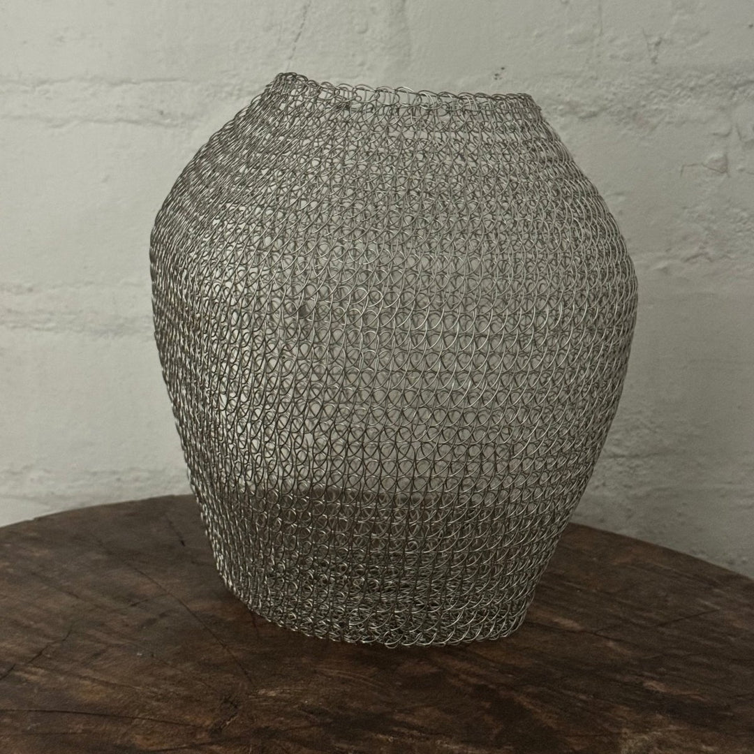 Hand Crochet Wire Basket or Vase - Baskets - Jade and May Homewares