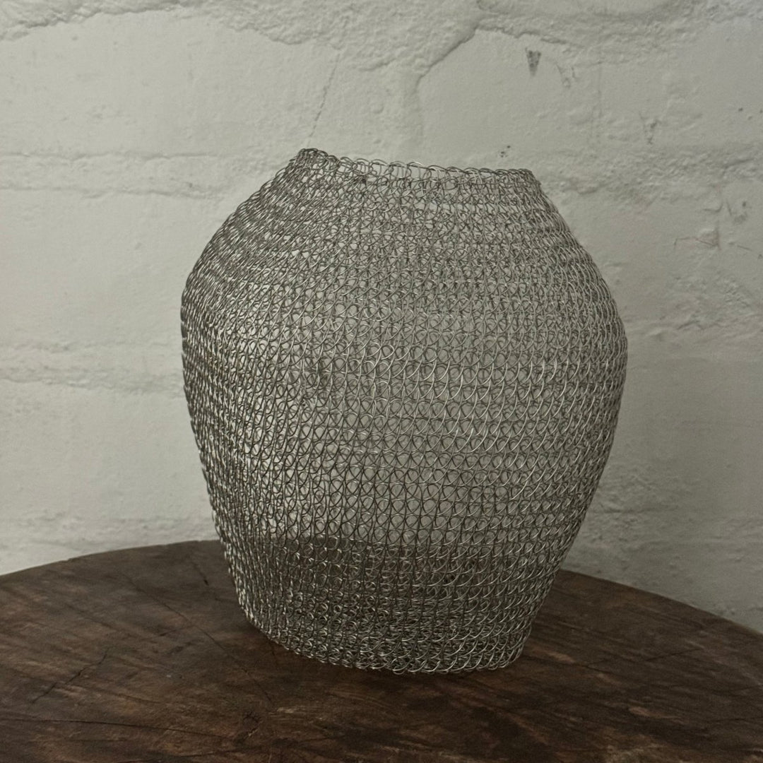 Hand Crochet Wire Basket or Vase - Baskets - Jade and May Homewares