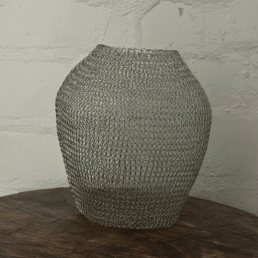 Hand Crochet Wire Basket or Vase - Baskets - Jade and May Homewares