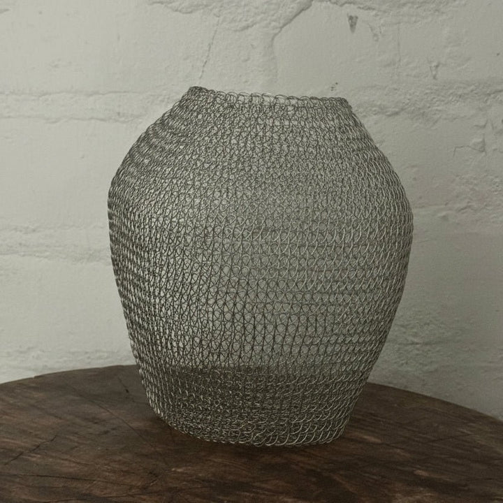 Hand Crochet Wire Basket or Vase - Baskets - Jade and May Homewares