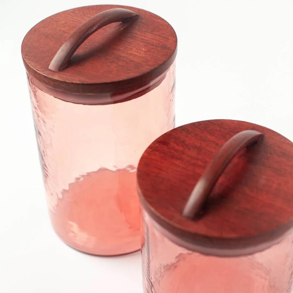 Handblown Hammered Glass Canisters by Creative Women Australia - Glassware