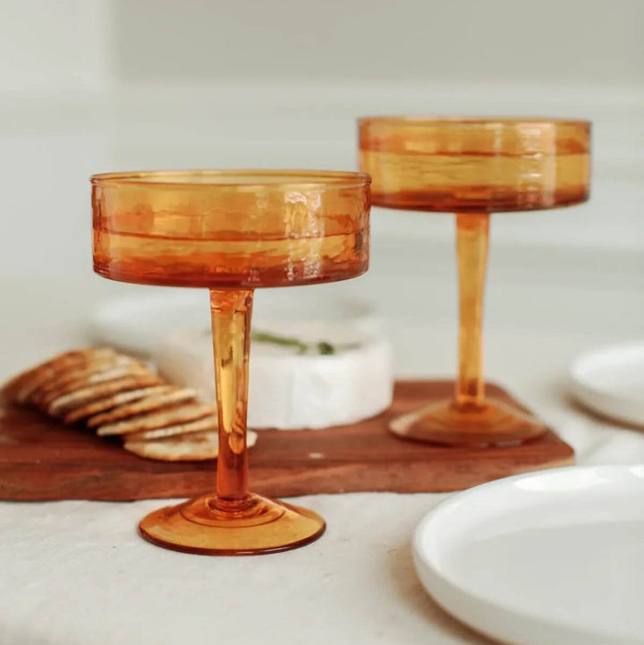 Handblown Hammered Glass Coupe Cocktail Glass by Creative Women Australia - Glassware - Jade and May Homewares