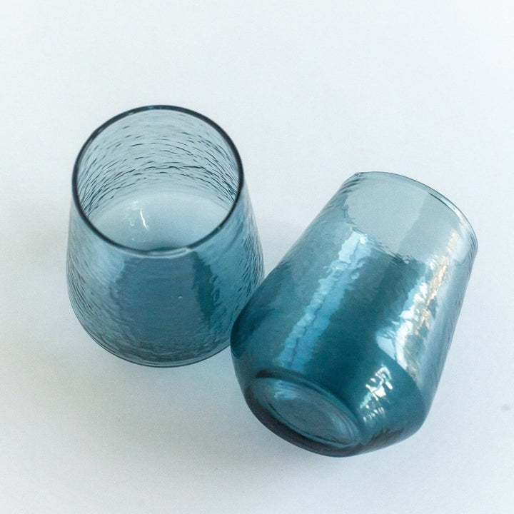 Handblown Hammered Glass Tumbler by Creative Women Australia - Glassware - Jade and May Homewares