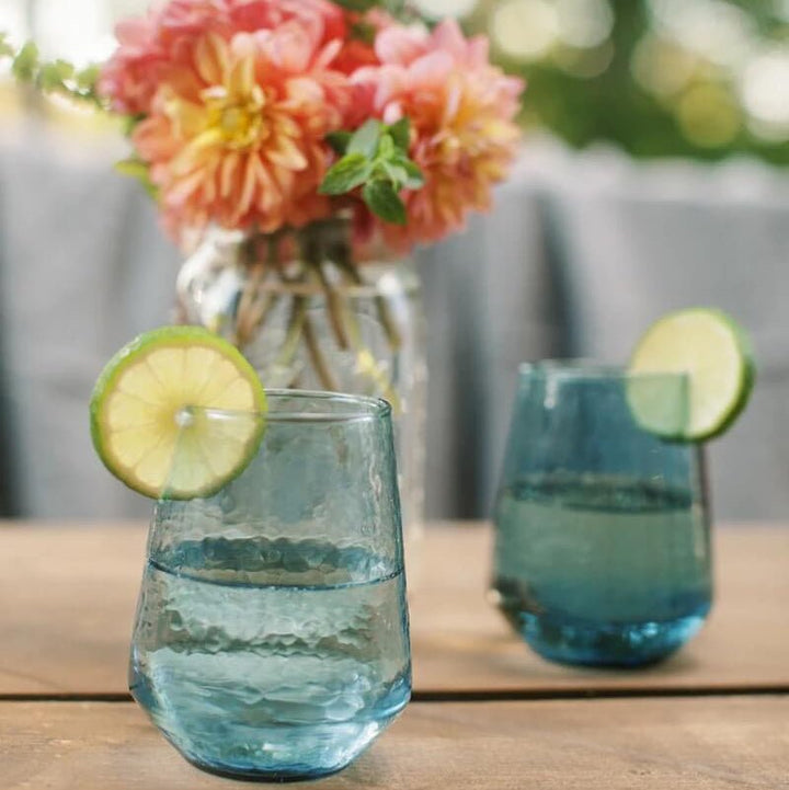 Handblown Hammered Glass Tumbler by Creative Women Australia - Glassware - Jade and May Homewares