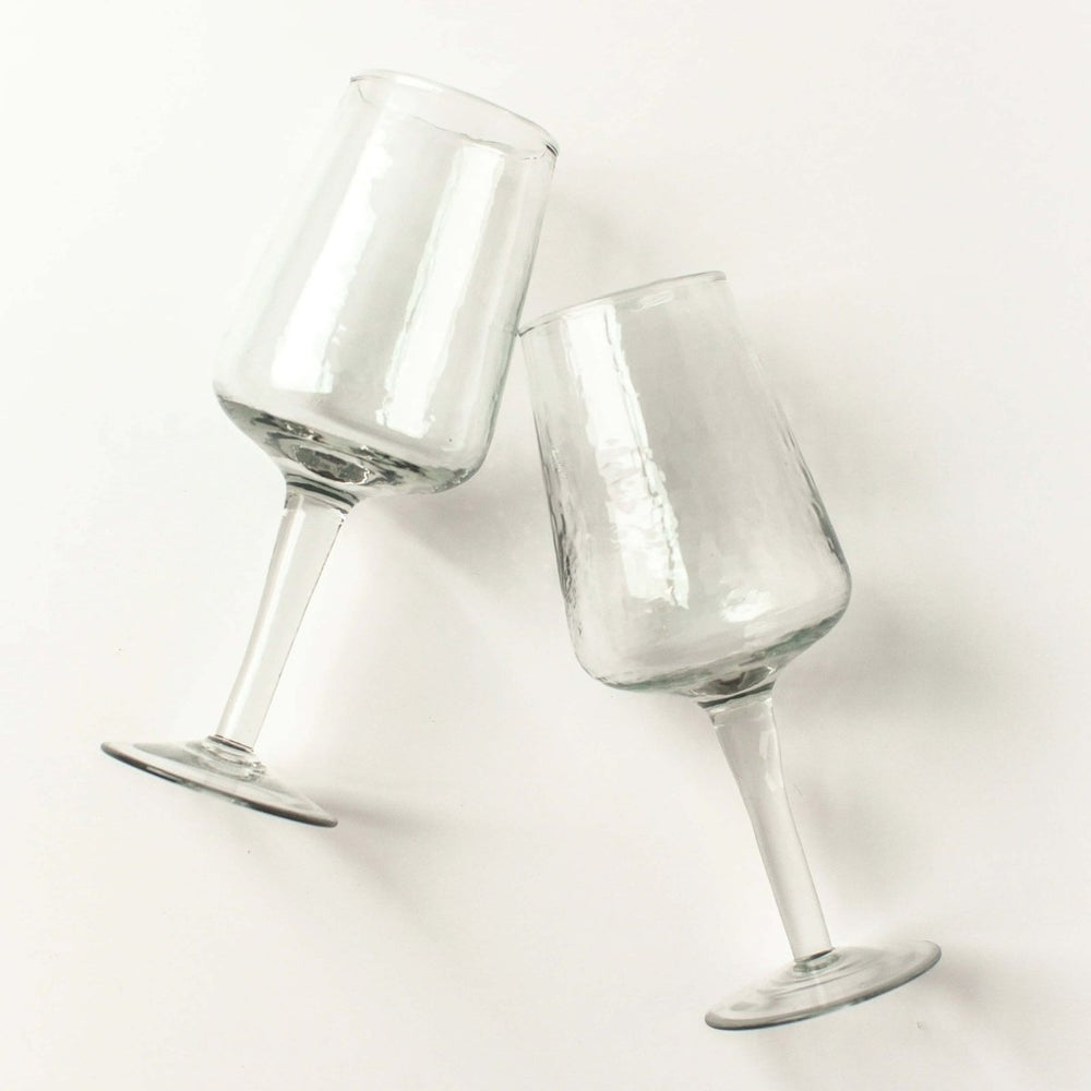 Handblown Hammered Glass Wine Glass by Creative Women Australia - Glassware - Jade and May Homewares