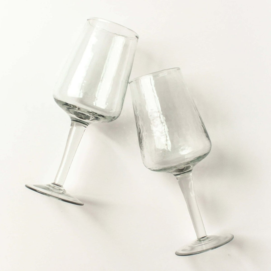 Handblown Hammered Glass Wine Glass by Creative Women Australia - Glassware - Jade and May Homewares