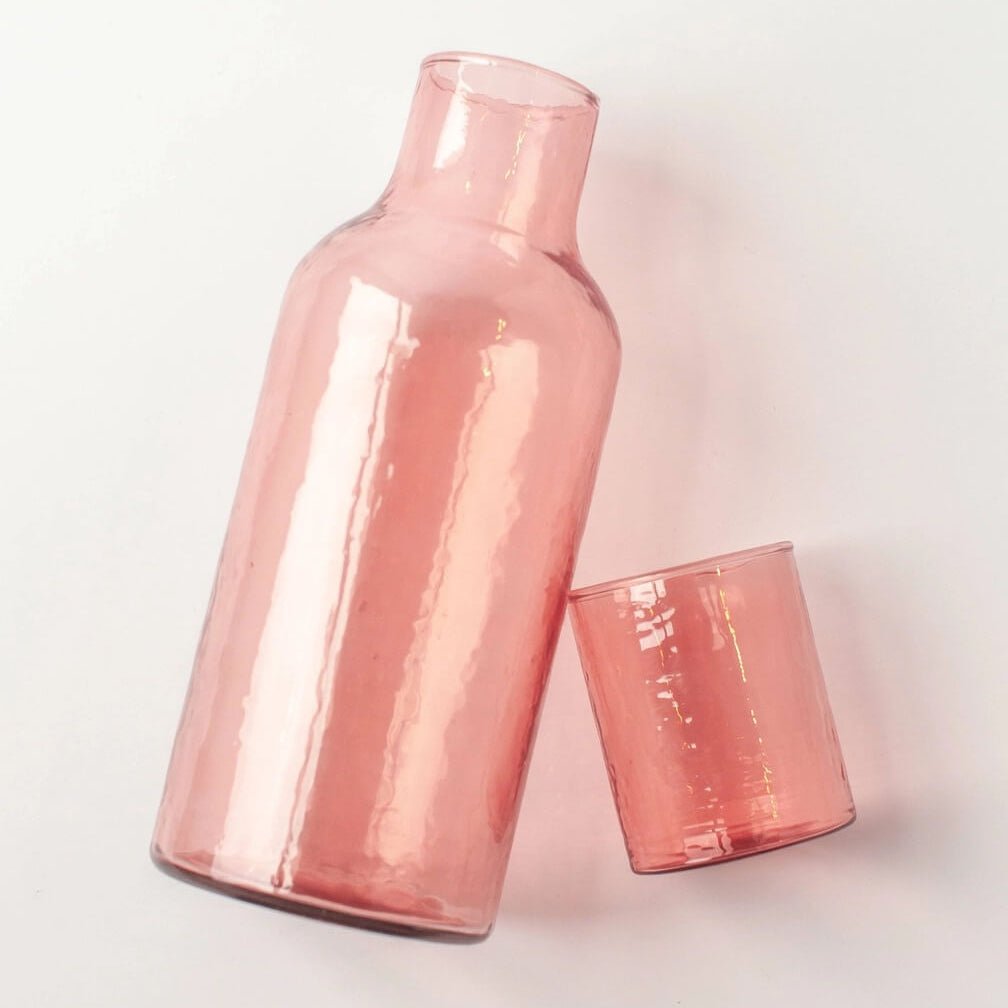 Handblown Hammered Glassware - Carafe - Drinkware