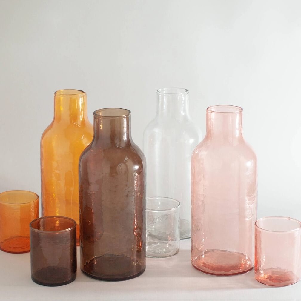 Handblown Hammered Glassware - Carafe - Drinkware