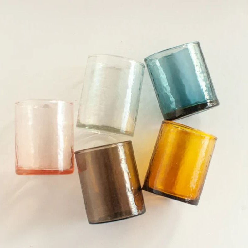 Handblown Hammered Glassware - Water Glasses - Drinkware