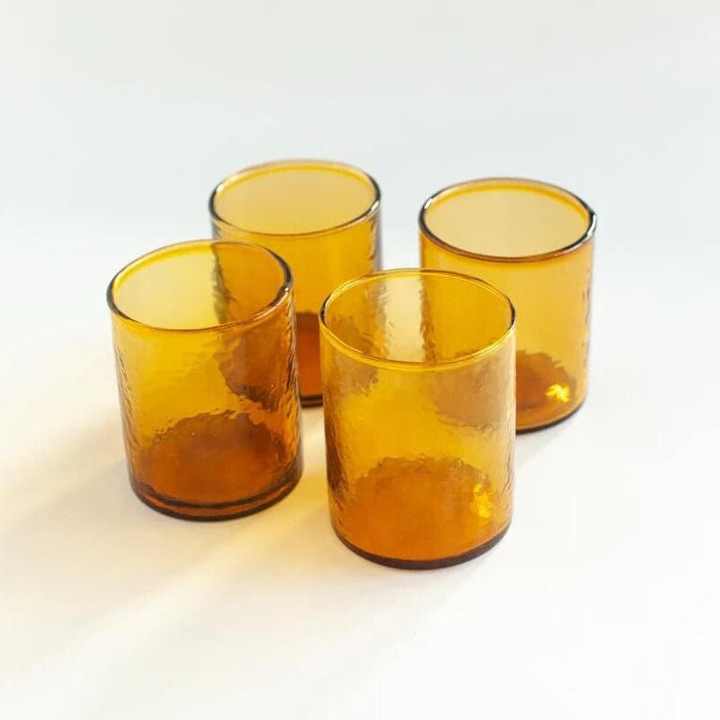 Handblown Hammered Glassware - Water Glasses - Drinkware