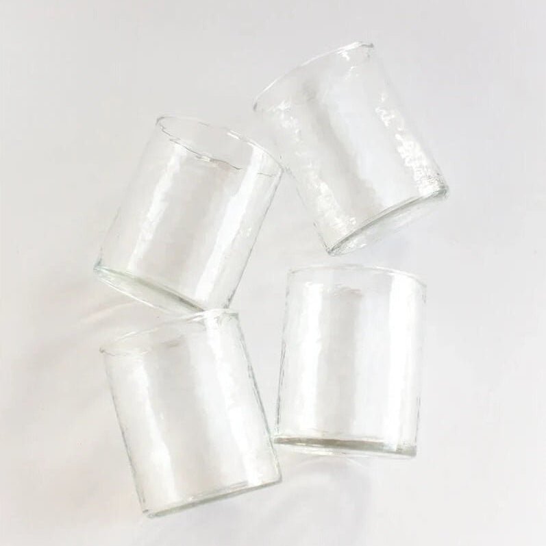 Handblown Hammered Glassware - Water Glasses - Drinkware
