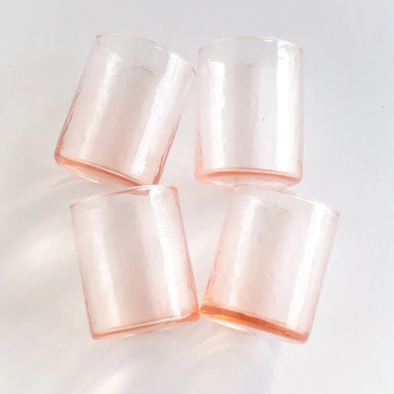 Handblown Hammered Glassware - Water Glasses - Drinkware