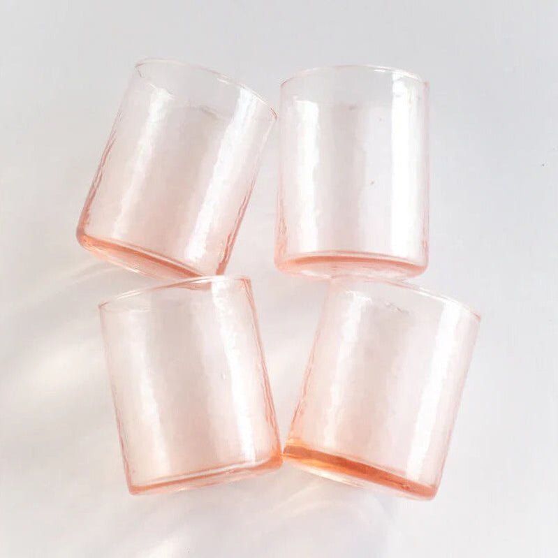 Handblown Hammered Glassware - Water Glasses - Drinkware