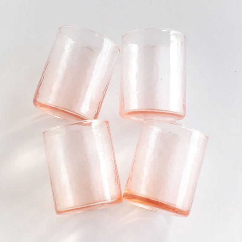 Handblown Hammered Glassware - Water Glasses